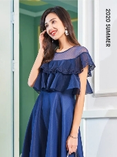 JZLE珈姿莱尔女装2020夏季新款蓝色服饰系列