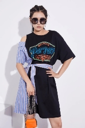 Beini�i妮女装2020夏季新款拼接条纹系列