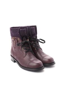 VAGEDON菲格登女士紫色纯色时尚简约优雅气质真皮牛皮个性休闲潮流及踝靴124262XR002777