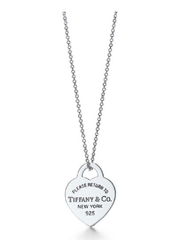 Tiffany & Co.蒂芙尼女式925纯银心形项链18寸
