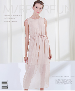 MIRROR FUN条纹无袖漩涡造型优雅连衣裙M102873U