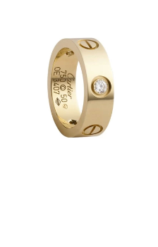Cartier卡地亚戒指LOVE黄金镶嵌3颗钻石戒指B4032400
