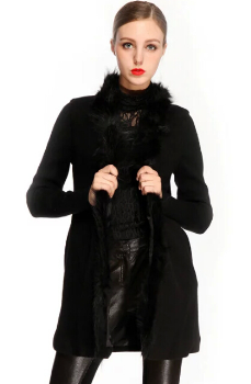 crcara凯瑞拉女装2014冬装新款加厚保暖修身羊皮革羽绒服R24PLL0304