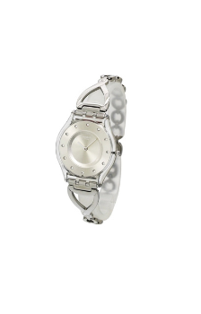 Swatch手表2013超薄花型女表银色水晶SFK371G