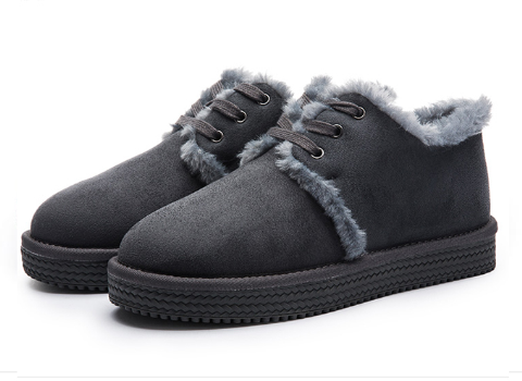 DUSTO大�|2016新款冬季靴子平底磨砂短靴加�q加厚雪地棉鞋