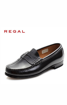 REGAL丽格女鞋商务正装头层牛乐福皮单鞋真皮皮鞋FH14