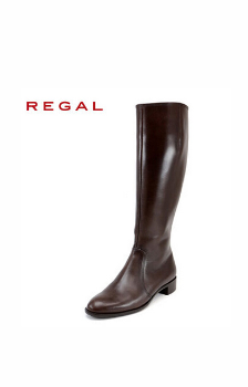 REGAL丽格女鞋时尚休闲长靴长筒靴真皮高筒靴F79D