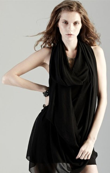 JAC原创设计师品牌2013秋装新款围巾设计叠领背心连衣裙J1411-1641