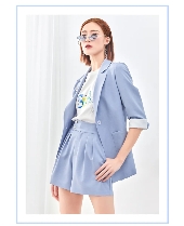 SHIMENG诗梦女装2020春夏新款蓝色单品穿搭
