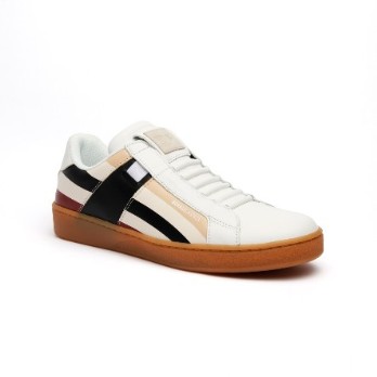 Women's Icon Cross Brown Red Black Leather Sneakers