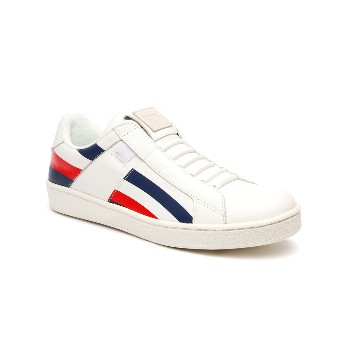 Men's Icon Cross White Navy Red Leather Sneakers