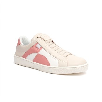 Women's Icon Dots White Pink Leather Sneakers