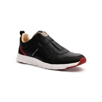 Men's Rider Black Red Blue Leather Sneakers