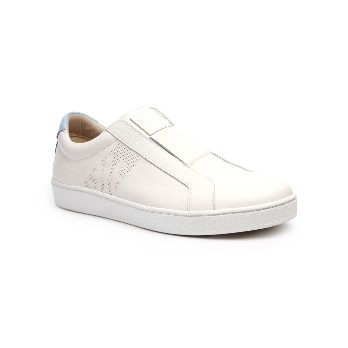 Women's Bishop Classic White Blue Leather Sneakers