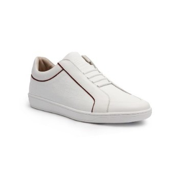 Men's Duke White Red Leather Sneakers