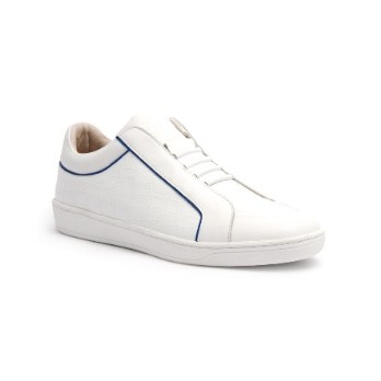 Women's Duke White Blue Leather Sneakers